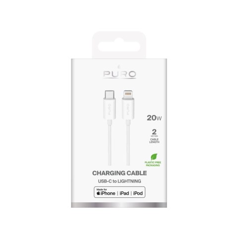 Kabel Puro TPE 20W USB-C - Lightning 2m - biały Kabel Puro TPE 20W USB-C - Lightning 2m - biały