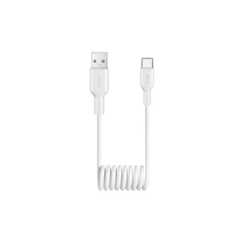 Kabel spiralny Puro 10W USB-A - USB-C 1m - biały Kabel spiralny Puro 10W USB-A - USB-C 1m - biały