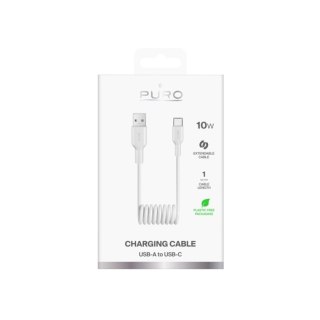 Kabel spiralny Puro 10W USB-A - USB-C 1m - biały