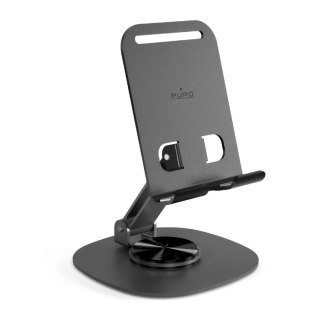 Podstawka Puro Tilt Pro aluminiowa na telefon/tablet - ciemnoszara