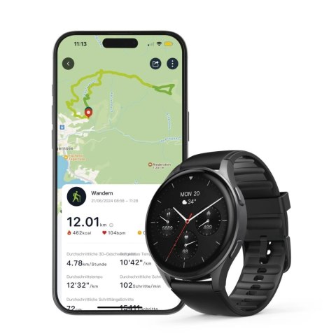 Smartwatch Hama 8900 GPS AMOLED 1.43" z paskiem silikonowym - czarny Smartwatch Hama 8900 GPS AMOLED 1.43" z paskiem silikonowym - czarny