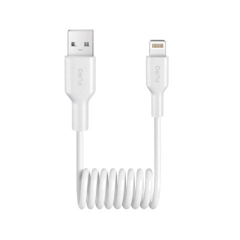Kabel spiralny Puro 12W USB-A - Lightning 1m - biały Kabel spiralny Puro 12W USB-A - Lightning 1m - biały