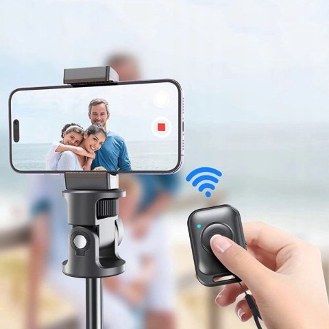Selfie stick Tech-Protect L03S Bluetooth z pilotem, tripodem do 148cm i głowicą 180 - czarny Selfie stick Tech-Protect L03S Bluetooth z pilotem, tripodem do 148cm i głowicą 180 - czarny
