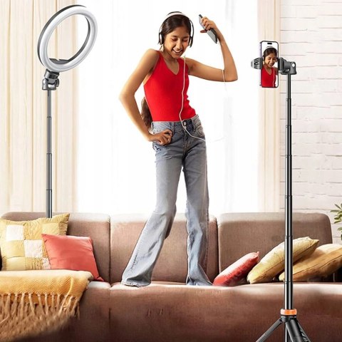 Selfie stick Tech-Protect L03S Bluetooth z pilotem, tripodem do 148cm i głowicą 180 - czarny Selfie stick Tech-Protect L03S Bluetooth z pilotem, tripodem do 148cm i głowicą 180 - czarny