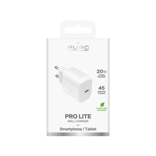 Ładowarka sieciowa Puro PROLITE 20W USB-C - biała
