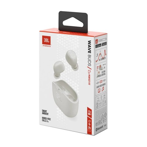 Słuchawki dokanałowe JBL Wave Buds - białe Słuchawki dokanałowe JBL Wave Buds - białe