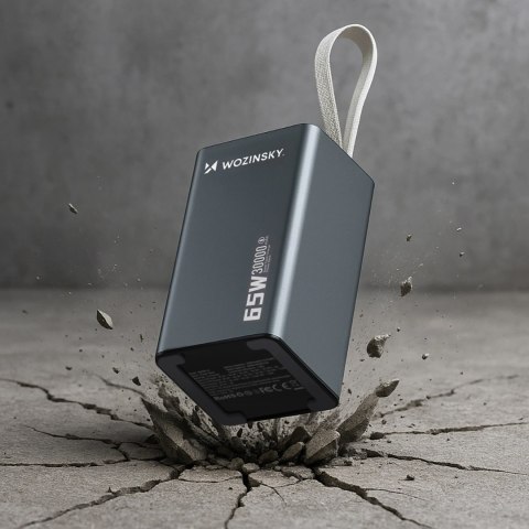 Powerbank Wozinsky K65+ 65W 30000mAh 2x USB-C, 1x USB-A 65W - szary Powerbank Wozinsky K65+ 65W 30000mAh 2x USB-C, 1x USB-A 65W - szary