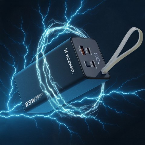 Powerbank Wozinsky K65+ 65W 30000mAh 2x USB-C, 1x USB-A 65W - szary Powerbank Wozinsky K65+ 65W 30000mAh 2x USB-C, 1x USB-A 65W - szary