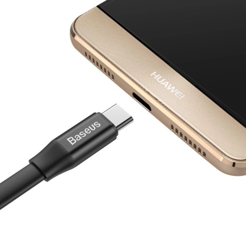 Baseus Nimble płaski kabel przewód USB / USB-C z uchwytem 2A 0,23M czarny (CATMBJ-01) Baseus Nimble płaski kabel przewód USB / USB-C z uchwytem 2A 0,23M czarny (CATMBJ-01)