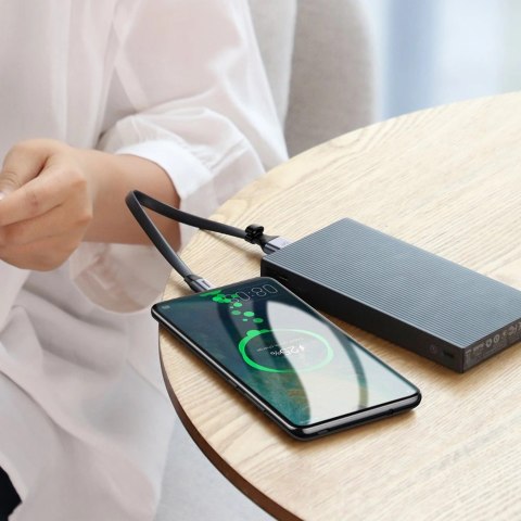 Baseus Simple płaski kabel przewód USB / USB Typ C SuperCharge 5A 40W Quick Charge 3.0 QC 3.0 23cm szary (CATMBJ-BG1) Baseus Simple płaski kabel przewód USB / USB Typ C SuperCharge 5A 40W Quick Charge 3.0 QC 3.0 23cm szary (CATMBJ-BG1)