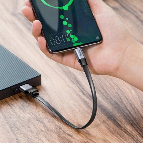 Baseus Simple płaski kabel przewód USB / USB Typ C SuperCharge 5A 40W Quick Charge 3.0 QC 3.0 23cm szary (CATMBJ-BG1) Baseus Simple płaski kabel przewód USB / USB Typ C SuperCharge 5A 40W Quick Charge 3.0 QC 3.0 23cm szary (CATMBJ-BG1)