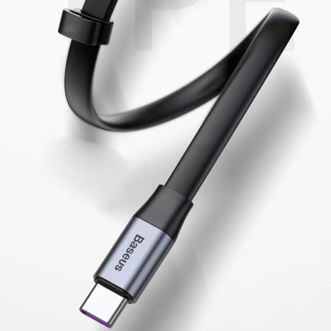 Baseus Simple płaski kabel przewód USB / USB Typ C SuperCharge 5A 40W Quick Charge 3.0 QC 3.0 23cm szary (CATMBJ-BG1) Baseus Simple płaski kabel przewód USB / USB Typ C SuperCharge 5A 40W Quick Charge 3.0 QC 3.0 23cm szary (CATMBJ-BG1)