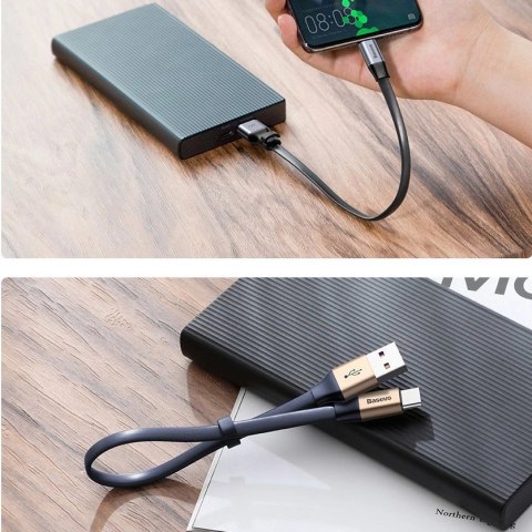 Baseus Simple płaski kabel przewód USB / USB Typ C SuperCharge 5A 40W Quick Charge 3.0 QC 3.0 23cm szary (CATMBJ-BG1) Baseus Simple płaski kabel przewód USB / USB Typ C SuperCharge 5A 40W Quick Charge 3.0 QC 3.0 23cm szary (CATMBJ-BG1)