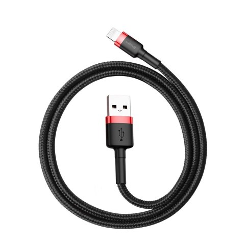 Kabel Baseus Cafule USB-A / Lightning 2.4A QC 3.0 0.5 m - czarno-czerwony Kabel Baseus Cafule USB-A / Lightning 2.4A QC 3.0 0.5 m - czarno-czerwony