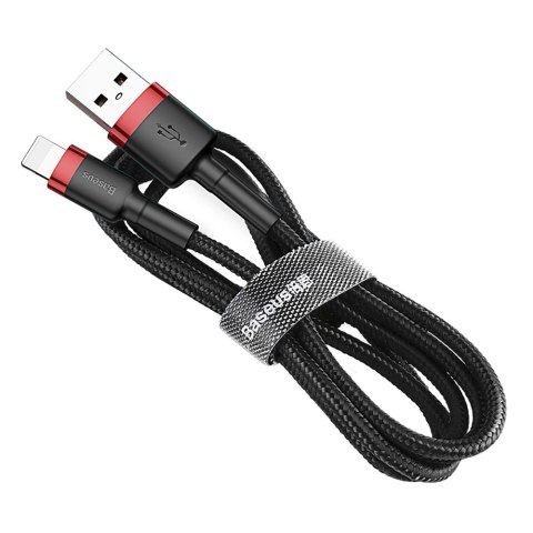 Kabel Baseus Cafule USB-A / Lightning 2.4A QC 3.0 1 m - czarno-czerwony Kabel Baseus Cafule USB-A / Lightning 2.4A QC 3.0 1 m - czarno-czerwony