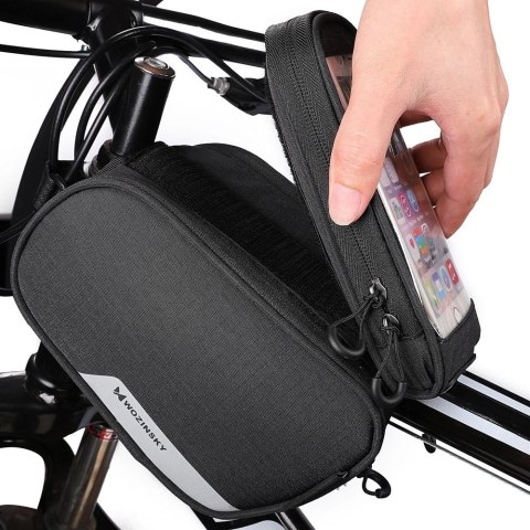 Wozinsky torba rowerowa na ramę + odczepiany pokrowiec na telefon do 6,5" 1,5l czarna (WBB7BK) Wozinsky torba rowerowa na ramę + odczepiany pokrowiec na telefon do 6,5" 1,5l czarna (WBB7BK)