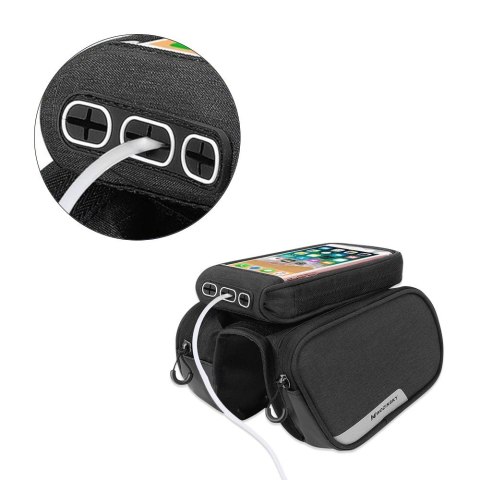 Wozinsky torba rowerowa na ramę + odczepiany pokrowiec na telefon do 6,5" 1,5l czarna (WBB7BK) Wozinsky torba rowerowa na ramę + odczepiany pokrowiec na telefon do 6,5" 1,5l czarna (WBB7BK)