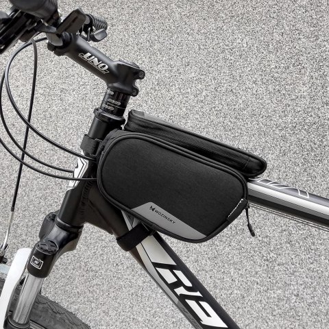 Wozinsky torba rowerowa na ramę + odczepiany pokrowiec na telefon do 6,5" 1,5l czarna (WBB7BK) Wozinsky torba rowerowa na ramę + odczepiany pokrowiec na telefon do 6,5" 1,5l czarna (WBB7BK)