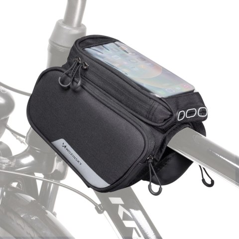 Wozinsky torba rowerowa na ramę + odczepiany pokrowiec na telefon do 6,5" 1,5l czarna (WBB7BK) Wozinsky torba rowerowa na ramę + odczepiany pokrowiec na telefon do 6,5" 1,5l czarna (WBB7BK)