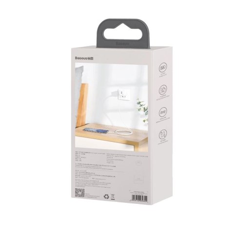 Baseus 2x kabel USB - USB Typ C szybkie ładowanie Power Delivery Quick Charge 40 W 5 A 1,5 m biały (TZCATZJ-02) Baseus 2x kabel USB - USB Typ C szybkie ładowanie Power Delivery Quick Charge 40 W 5 A 1,5 m biały (TZCATZJ-02)
