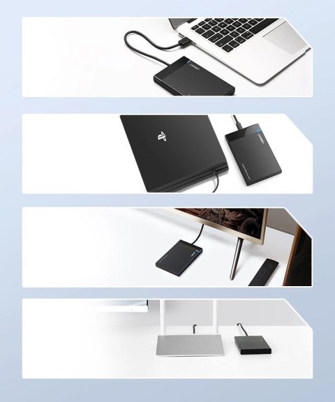 Ugreen kieszeń na dysk HDD SSD obudowa dysku SATA 2,5'' USB 3.2 Gen 1 (5 Gbps) micro USB SuperSpeed + kabel 0,5 m czarny (US221 Ugreen kieszeń na dysk HDD SSD obudowa dysku SATA 2,5'' USB 3.2 Gen 1 (5 Gbps) micro USB SuperSpeed + kabel 0,5 m czarny (US221