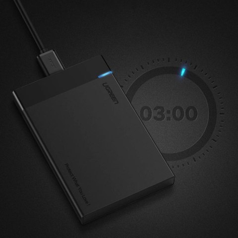 Ugreen kieszeń na dysk HDD SSD obudowa dysku SATA 2,5'' USB 3.2 Gen 1 (5 Gbps) micro USB SuperSpeed + kabel 0,5 m czarny (US221 Ugreen kieszeń na dysk HDD SSD obudowa dysku SATA 2,5'' USB 3.2 Gen 1 (5 Gbps) micro USB SuperSpeed + kabel 0,5 m czarny (US221