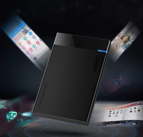 Ugreen kieszeń na dysk HDD SSD obudowa dysku SATA 2,5'' USB 3.2 Gen 1 (5 Gbps) micro USB SuperSpeed + kabel 0,5 m czarny (US221 Ugreen kieszeń na dysk HDD SSD obudowa dysku SATA 2,5'' USB 3.2 Gen 1 (5 Gbps) micro USB SuperSpeed + kabel 0,5 m czarny (US221