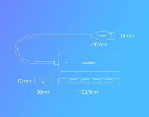 Ugreen rozdzielacz HUB USB - 4x USB 3.2 Gen 1 z portem zasilania micro USB szary (CM219 50985) Ugreen rozdzielacz HUB USB - 4x USB 3.2 Gen 1 z portem zasilania micro USB szary (CM219 50985)