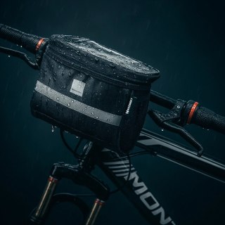 Wozinsky torba rowerowa na kierownicę z etui na telefon 2 l czarny (WBB12BK)