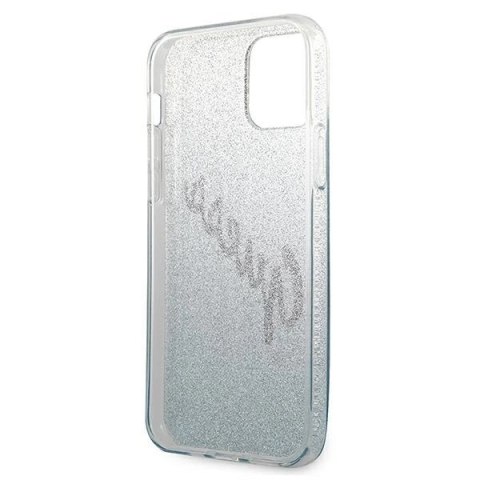 Etui Guess Glitter Gradient Script na iPhone 12 mini - niebieskie Etui Guess Glitter Gradient Script na iPhone 12 mini - niebieskie