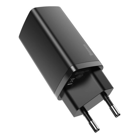 Baseus GaN2 Lite szybka ładowarka sieciowa 65W USB / USB Typ C Quick Charge 3.0 Power Delivery (azotek galu) czarny (CCGAN2L-B01 Baseus GaN2 Lite szybka ładowarka sieciowa 65W USB / USB Typ C Quick Charge 3.0 Power Delivery (azotek galu) czarny (CCGAN2L-B01