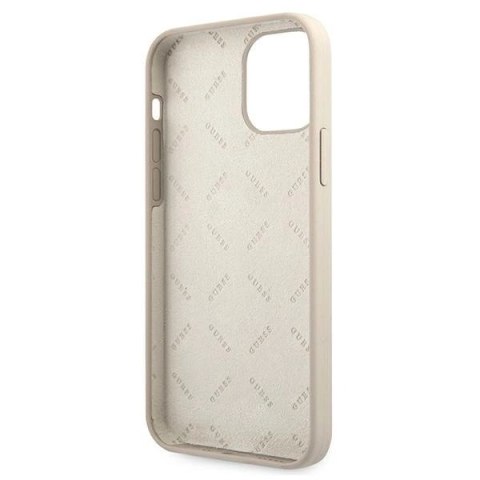 Etui Guess Silicone Vintage na iPhone 12 mini - szaro-różowe Etui Guess Silicone Vintage na iPhone 12 mini - szaro-różowe