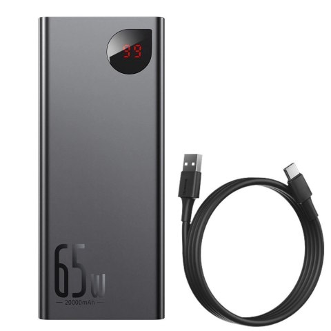 Baseus Adaman powerbank 2x USB / 1x USB Typ C / 1x micro USB 20000mAh 65W Quick Charge 3.0 Power Delivery czarny (PPIMDA-D01) Baseus Adaman powerbank 2x USB / 1x USB Typ C / 1x micro USB 20000mAh 65W Quick Charge 3.0 Power Delivery czarny (PPIMDA-D01)