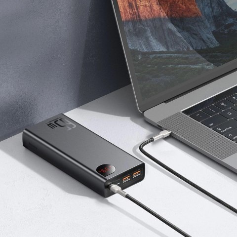 Baseus Adaman powerbank 2x USB / 1x USB Typ C / 1x micro USB 20000mAh 65W Quick Charge 3.0 Power Delivery czarny (PPIMDA-D01) Baseus Adaman powerbank 2x USB / 1x USB Typ C / 1x micro USB 20000mAh 65W Quick Charge 3.0 Power Delivery czarny (PPIMDA-D01)