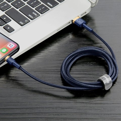 Kabel Baseus Cafule USB-A / Lightning 1.5A QC 3.0 2 m - niebiesko-złoty Kabel Baseus Cafule USB-A / Lightning 1.5A QC 3.0 2 m - niebiesko-złoty