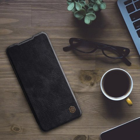 Nillkin Qin skórzana kabura etui Samsung Galaxy A72 4G czarny Nillkin Qin skórzana kabura etui Samsung Galaxy A72 4G czarny