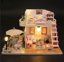 Domek dla lalek drewniany model do złożenia LED 19,5cm Domek dla lalek drewniany model do złożenia LED 19,5cm