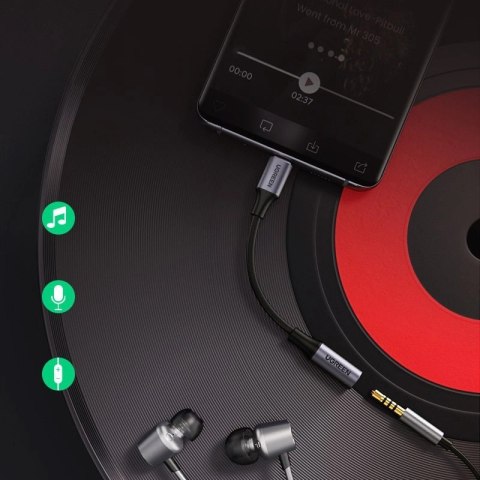 Adapter Ugreen AV161 do słuchawek mini jack 3,5 mm (żeński) / USB-C (męski) 10 cm - czarny Adapter Ugreen AV161 do słuchawek mini jack 3,5 mm (żeński) / USB-C (męski) 10 cm - czarny