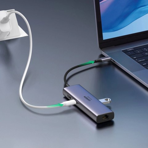 HUB 7w1 Ugreen CM512 USB-C / 2x USB-A 3.2 / HDMI 4K / czytnik SD TF / USB-C PD 100W / RJ45 - szary HUB 7w1 Ugreen CM512 USB-C / 2x USB-A 3.2 / HDMI 4K / czytnik SD TF / USB-C PD 100W / RJ45 - szary