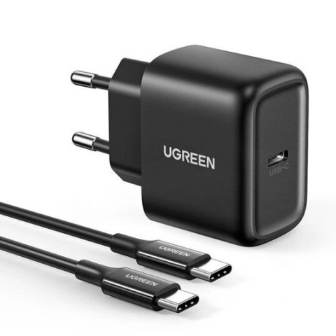 Ugreen ładowarka sieciowa USB Typ C 25W Power Delivery + kabel USB Typ C 2m czarny (50581) Ugreen ładowarka sieciowa USB Typ C 25W Power Delivery + kabel USB Typ C 2m czarny (50581)