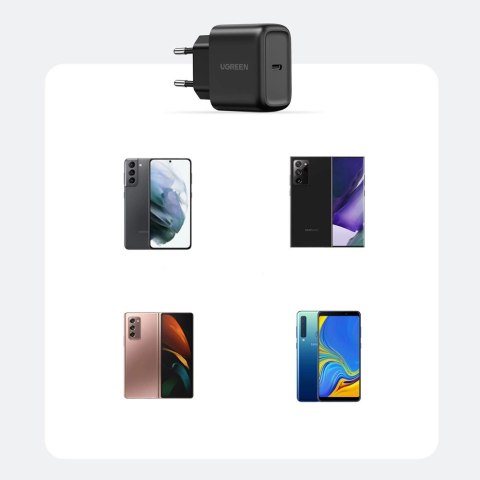 Ugreen ładowarka sieciowa USB Typ C 25W Power Delivery + kabel USB Typ C 2m czarny (50581) Ugreen ładowarka sieciowa USB Typ C 25W Power Delivery + kabel USB Typ C 2m czarny (50581)