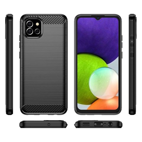 Carbon Case elastyczne etui pokrowiec Samsung A03S EU (166.5) czarny Carbon Case elastyczne etui pokrowiec Samsung A03S EU (166.5) czarny