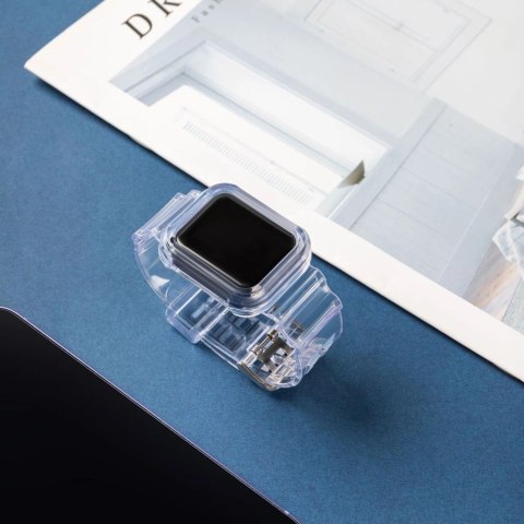 Silikonowa opaska pasek bransoleta bransoletka etui Strap Light Setdo zegarka Apple Watch 44 mm- żółta