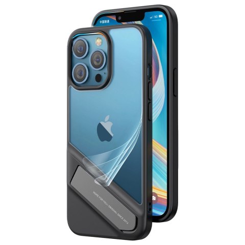 Ugreen Fusion Kickstand Case sztywne etui z żelową ramką i podstawką do iPhone 13 Pro czarny (90153) Ugreen Fusion Kickstand Case sztywne etui z żelową ramką i podstawką do iPhone 13 Pro czarny (90153)