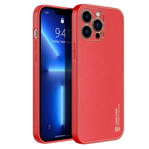 Dux Ducis Yolo eleganckie etui pokrowiec ze skóry ekologicznej iPhone 13 Pro czerwony Dux Ducis Yolo eleganckie etui pokrowiec ze skóry ekologicznej iPhone 13 Pro czerwony