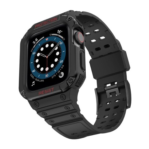 Pasek z etui ochronnym Protect Strap Band do Apple Watch 38 / 40 / 41 mm opaska obudowa pancerna - czarny Pasek z etui ochronnym Protect Strap Band do Apple Watch 38 / 40 / 41 mm opaska obudowa pancerna - czarny