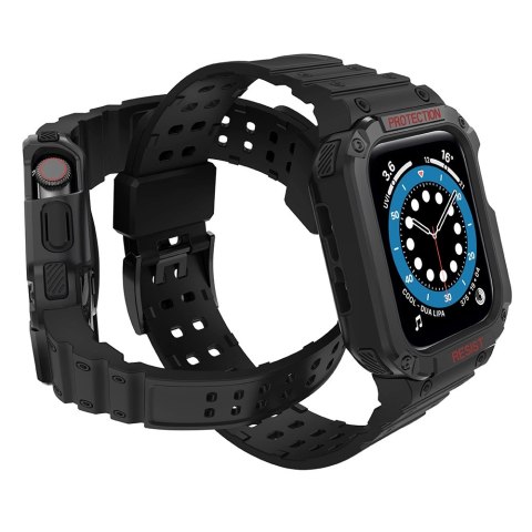 Pasek z etui ochronnym Protect Strap Band do Apple Watch 38 / 40 / 41 mm opaska obudowa pancerna - czarny Pasek z etui ochronnym Protect Strap Band do Apple Watch 38 / 40 / 41 mm opaska obudowa pancerna - czarny