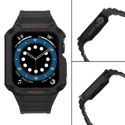 Pasek z etui ochronnym Protect Strap Band do Apple Watch 38 / 40 / 41 mm opaska obudowa pancerna - czarny Pasek z etui ochronnym Protect Strap Band do Apple Watch 38 / 40 / 41 mm opaska obudowa pancerna - czarny