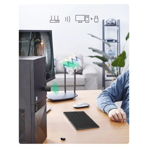 Ugreen dwuzakresowy adapter zewnętrzna karta sieciowa USB - WiFi 11ac AC650 czarny (CM448) Ugreen dwuzakresowy adapter zewnętrzna karta sieciowa USB - WiFi 11ac AC650 czarny (CM448)