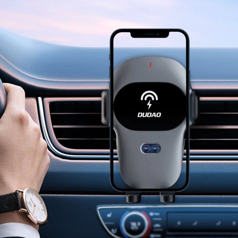 Automatyczny uchwyt samochodowy Dudao z wbudowaną ładowarką bezprzewodową Qi 15W szary (F20xs) Automatyczny uchwyt samochodowy Dudao z wbudowaną ładowarką bezprzewodową Qi 15W szary (F20xs)